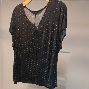 Lane Bryant Black Tee with White Dots